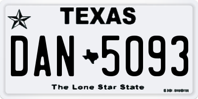 TX license plate DAN5093