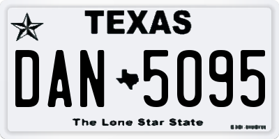 TX license plate DAN5095