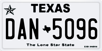 TX license plate DAN5096