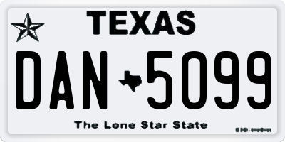 TX license plate DAN5099