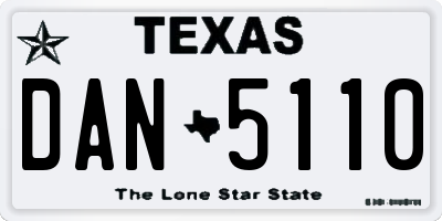 TX license plate DAN5110