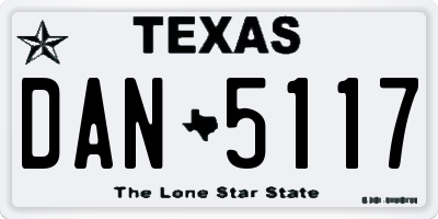 TX license plate DAN5117