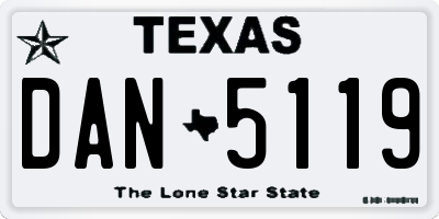 TX license plate DAN5119