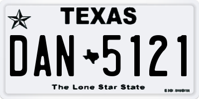 TX license plate DAN5121