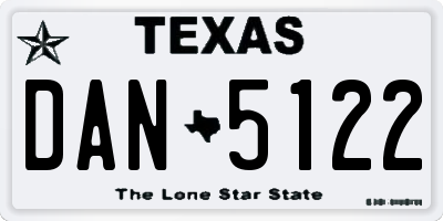TX license plate DAN5122
