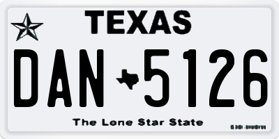 TX license plate DAN5126
