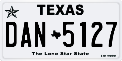TX license plate DAN5127