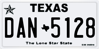TX license plate DAN5128