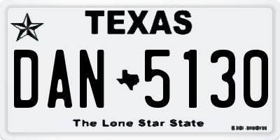 TX license plate DAN5130