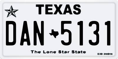 TX license plate DAN5131