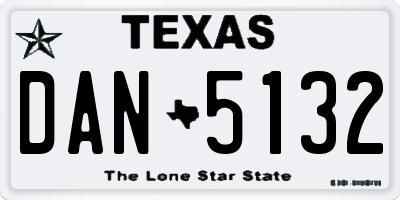 TX license plate DAN5132