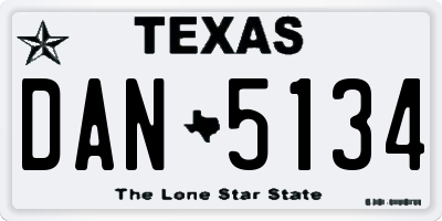 TX license plate DAN5134