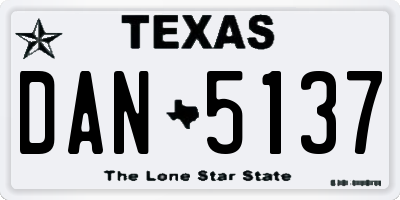 TX license plate DAN5137