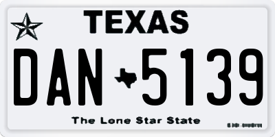 TX license plate DAN5139