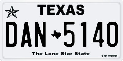 TX license plate DAN5140