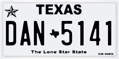 TX license plate DAN5141