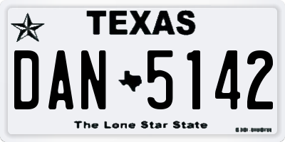 TX license plate DAN5142