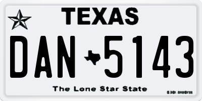 TX license plate DAN5143