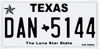 TX license plate DAN5144