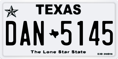 TX license plate DAN5145