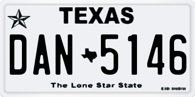 TX license plate DAN5146