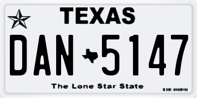 TX license plate DAN5147