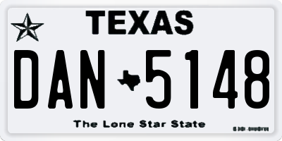 TX license plate DAN5148