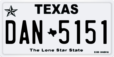 TX license plate DAN5151