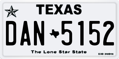 TX license plate DAN5152