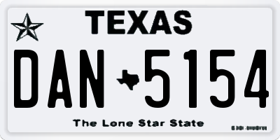TX license plate DAN5154