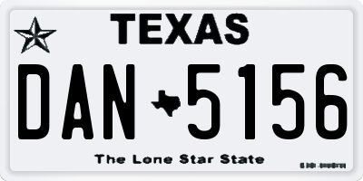 TX license plate DAN5156