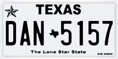 TX license plate DAN5157