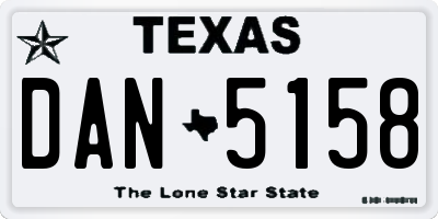 TX license plate DAN5158
