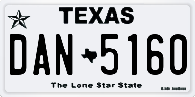 TX license plate DAN5160