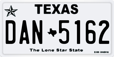 TX license plate DAN5162