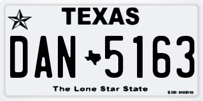 TX license plate DAN5163