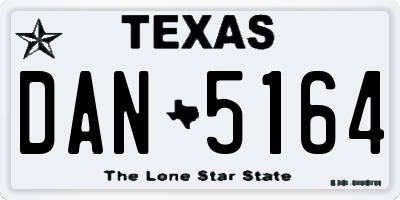TX license plate DAN5164