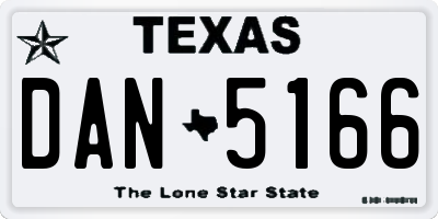 TX license plate DAN5166