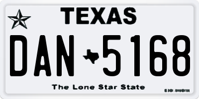 TX license plate DAN5168