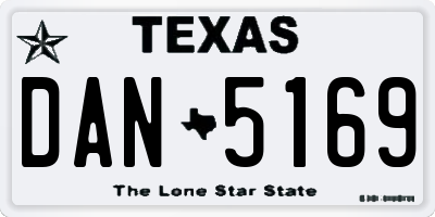 TX license plate DAN5169