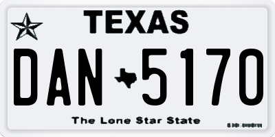 TX license plate DAN5170
