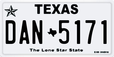 TX license plate DAN5171