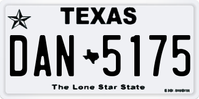 TX license plate DAN5175