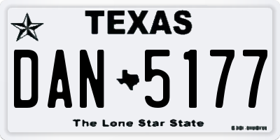 TX license plate DAN5177