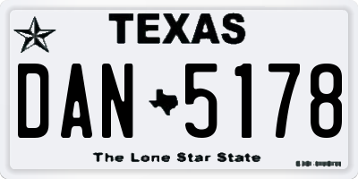 TX license plate DAN5178