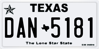 TX license plate DAN5181