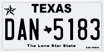 TX license plate DAN5183