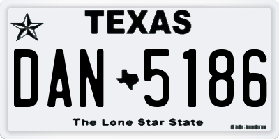 TX license plate DAN5186