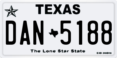 TX license plate DAN5188