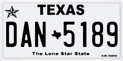 TX license plate DAN5189